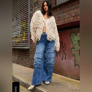 Nasty Gal fringe cardigan XS